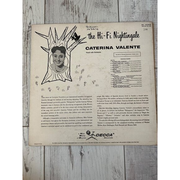 "The Hi-Fi Nightingale" Caterina Valente Vinyl Record DL 8203 Vintage Album - Picture 7 of 7
